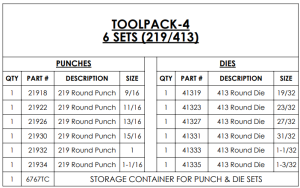 6 sets of 219 punch/413 dies - Image 2
