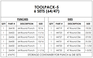 6 sets of 64 punch/47 die. - Image 2