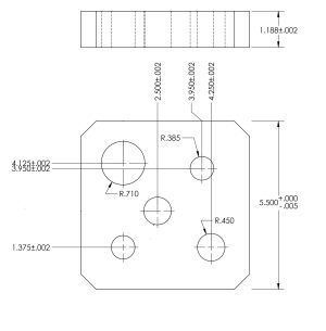 Ficep Angle Shear Blade Square 1/2" Radius Corners - Image 1